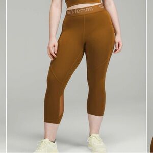 Lululemon Logo Waistband High Rise Training Crop